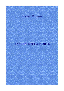 LA CRISI DELLA MORTE (Ernesto Bozzano)