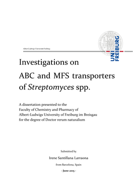 Investigations on ABC and MFS Transporters of Streptomyces Spp