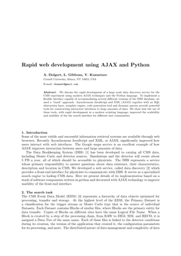 Rapid Web Development Using AJAX and Python