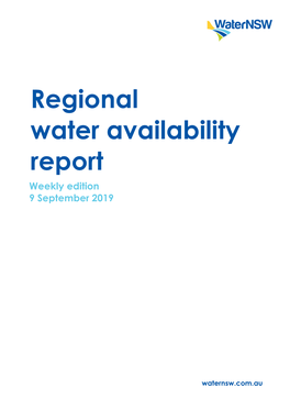 Regional Water Availability Report