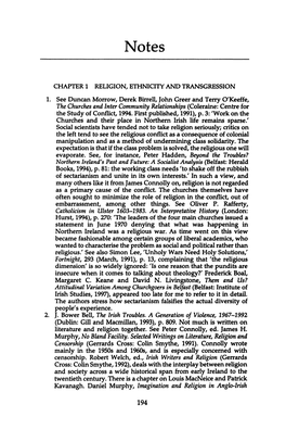 The Churches and Inter Community Relationships (Coleraine: Centre for the Study of Conflict, 1994