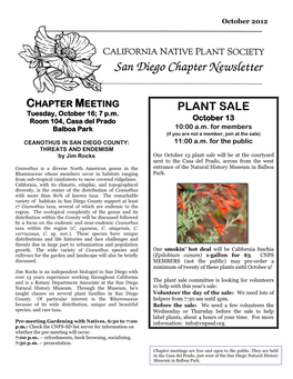 PLANT SALE Tuesday, October 16; 7 P.M