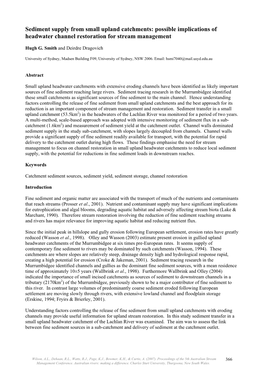 Sediment Supply from Small Upland Catchments: Possible Implications of Headwater Channel Restoration for Stream Management