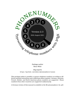 Typesetting Telephone Numbers with Latex
