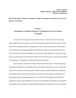 Betting on Computers: Digital Technologies and the Rise of the Casino Industry (1950-2000)