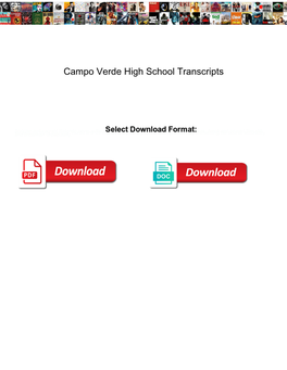 Campo Verde High School Transcripts
