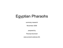 List of Egyptian Rulers