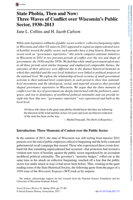 Three Waves of Conflict Over Wisconsin's Public Sector, 1930–2013