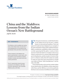 China and the Maldives: Lessons from the Indian Ocean’S New Battleground Jeff M