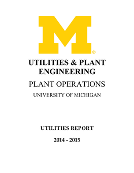 Utilities & Plant Engineering Plant Operations