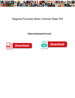 Magickal Formulary Book Ii Herman Slater Pdf Days