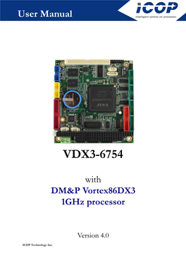 PC/104 CPU Board, VDX3-6754 Manual