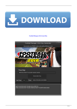 Football Manager 2016 Crack Mac