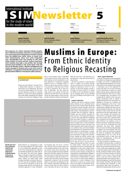 Muslims in Europe: from Ethnic Identity to Religious Recasting