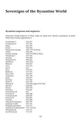 Sovereigns of the Byzantine World