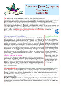 Winter 2019 Newsletter