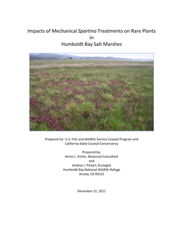 Impacts of Mechanical Spartina Treatments on Rare Plants in Humboldt Bay Salt Marshes