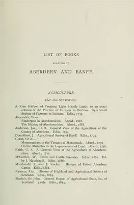 A History of Aberdeen and Banff