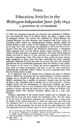 Wellington Independent June-July 1849 a QUESTION of AUTHORSHIP