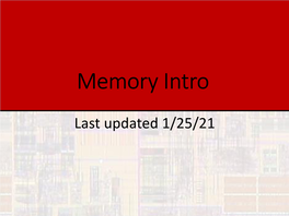 Memory Intro