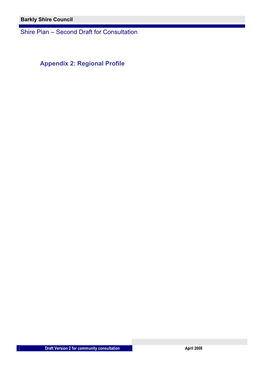 Shire Plan – Second Draft for Consultation Appendix 2: Regional Profile