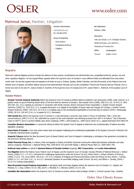 Mahmud Jamal, Partner, Litigation