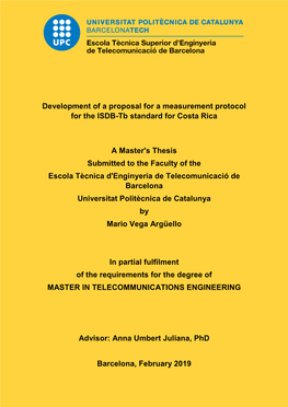 Development of a Proposal for a Measurement Protocol for the ISDB-Tb Standard for Costa Rica