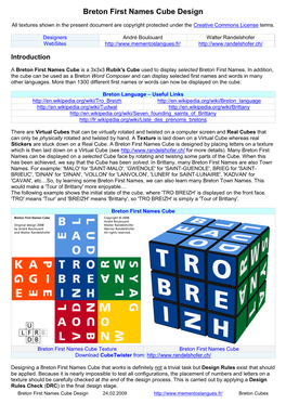Breton First Names Cube Design