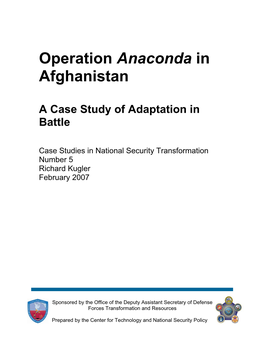 Operation Anaconda in Afghanistan