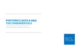 Photonics Data & M&A the Fundamentals