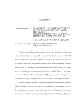 Magnetic Transitions in Natural Transition Metal Compounds