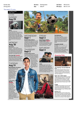 Sunday Star This Week's TV Picks