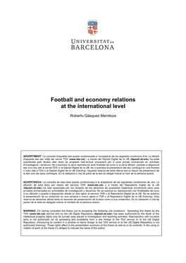 Football and Economy Relations at the International Level
