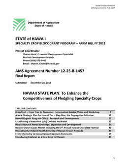 Specialty Crop Block Grant Program – Farm Bill Fy 2012