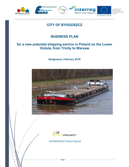 CITY of BYDGOSZCZ BUSINESS PLAN for a New Potential Shipping