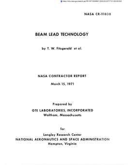 Beam Lead Technology