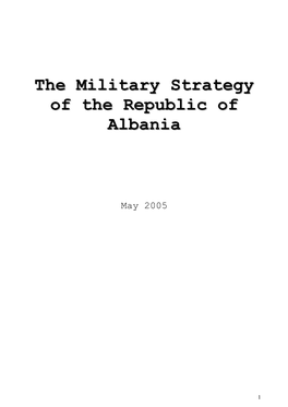 Albania: the Military Strategy