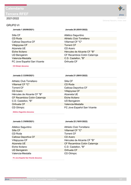 Tercera RFEF Calendario