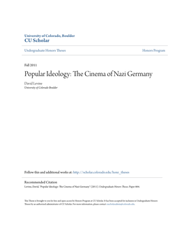 Popular Ideology: the Cinema of Nazi Germany