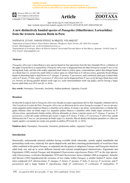 (Siluriformes: Loricariidae) from the Western Amazon Basin in Peru