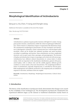 Morphological Identification of Actinobacteria