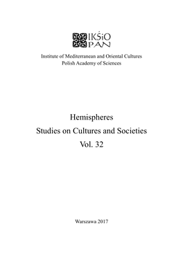 Hemispheres Studies on Cultures and Societies Vol. 32