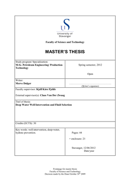 Master's Thesis