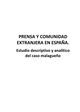 Prensa Y Comunidad Extranjera En España