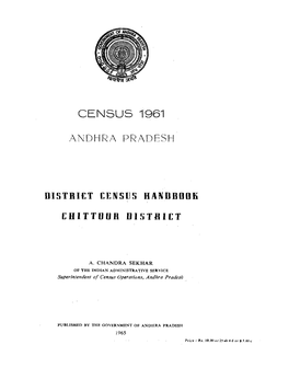 District Census Handbook, Chittoor