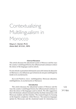 Contextualizing Multilingualism in Morocco Mayra C