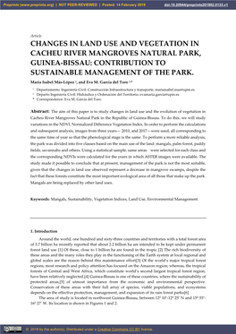 Changes in Land Use and Vegetation in Cacheu River Mangroves Natural Park, Guinea-Bissau: Contribution to Sustainable Management of the Park