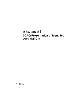 Attachment I SCAG Presentation of Identified 2016 HQTC’S