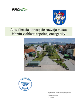 Aktualizácia Koncepcie Rozvoja Mesta Martin V Oblasti Tepelnej Energetiky