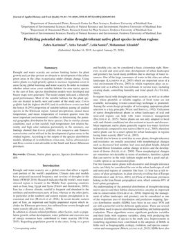 Predicting Potential Sites of Nine Drought-Tolerant Native Plant